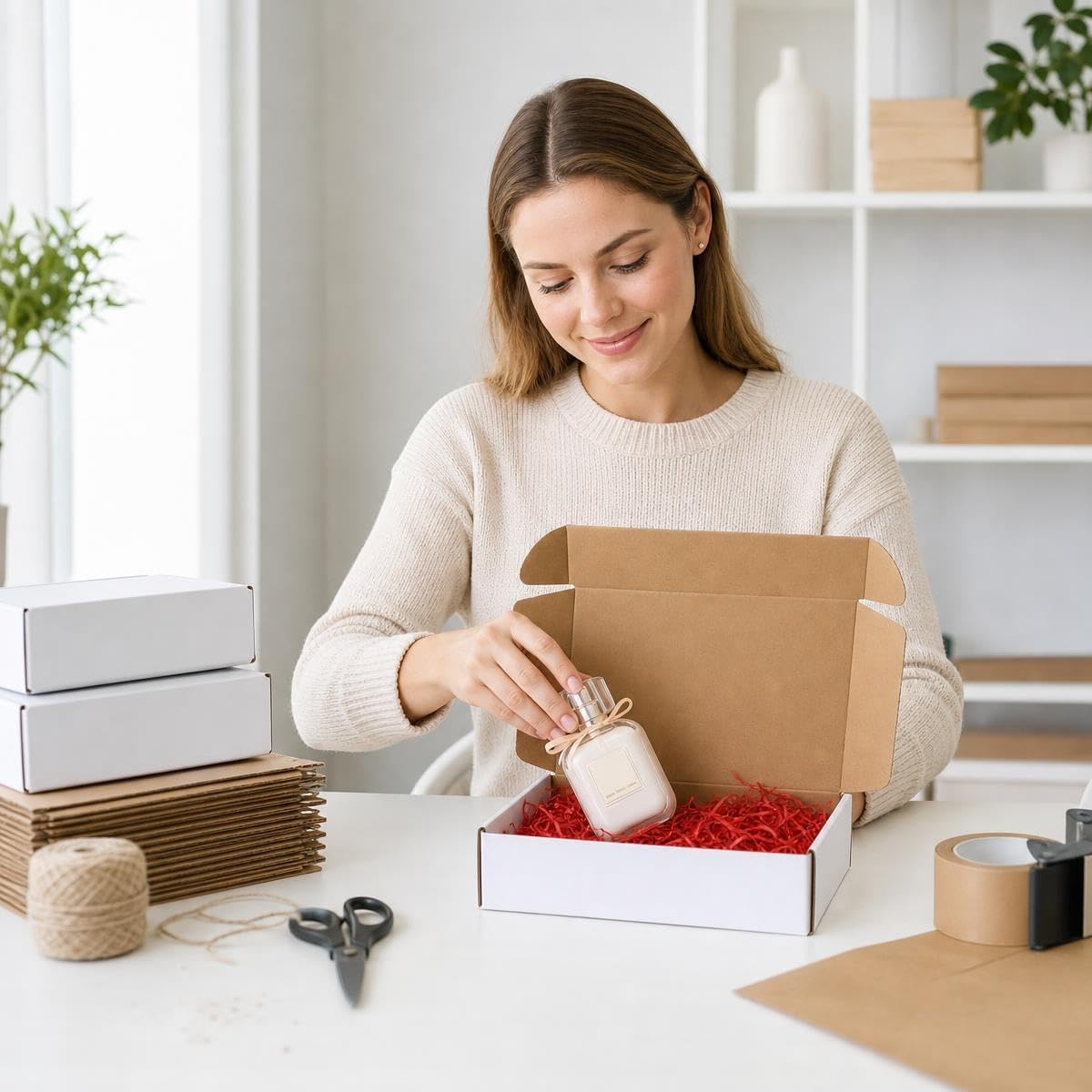 9x6x2 Inch White Shipping Mailer Boxes 20 Pack