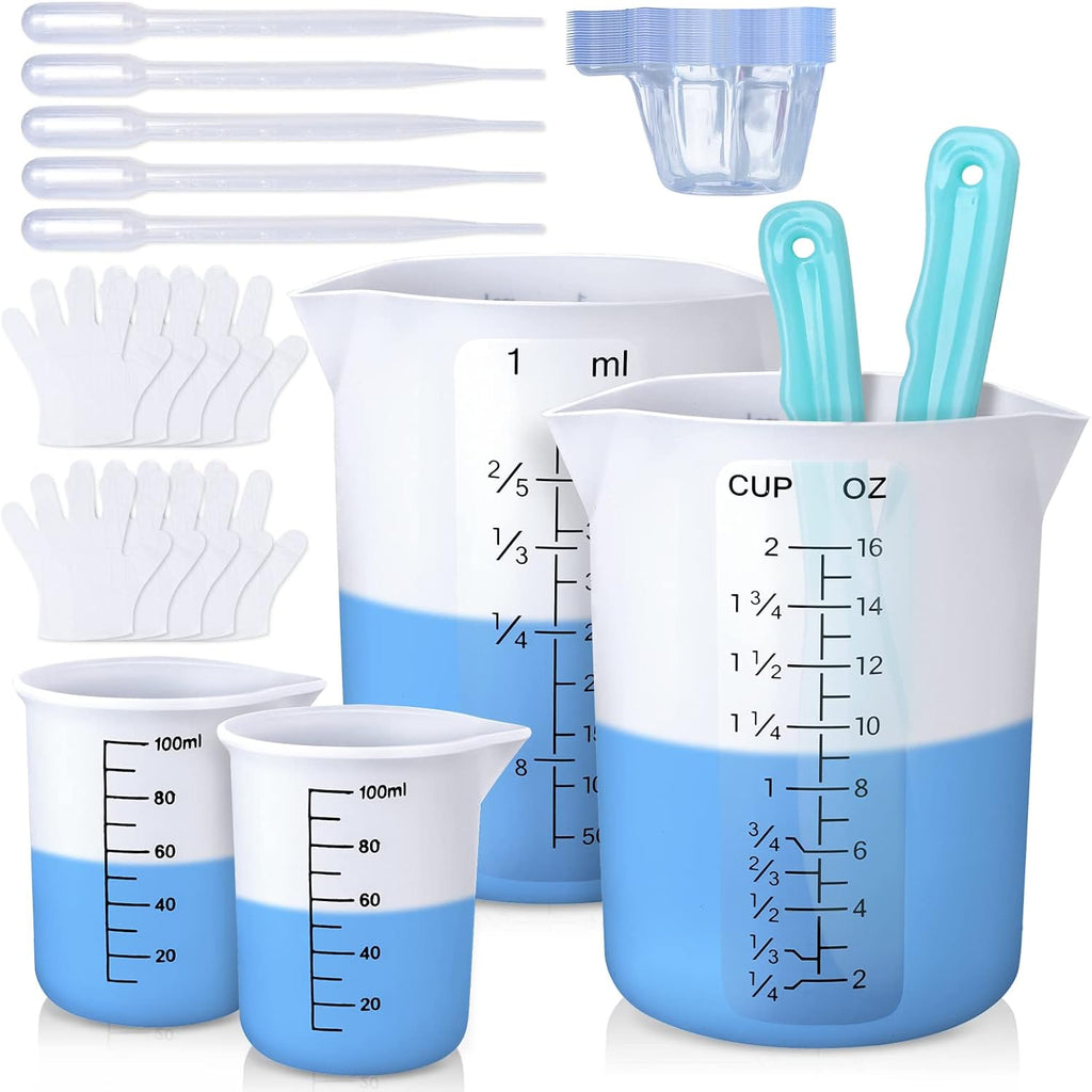 Silicone Measuring Cups, 450 ml and 100 ml Mixing Kit