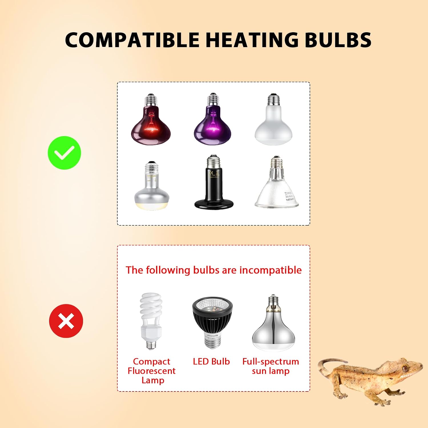 5.5" Reptile Heat Lamp Fixture with PID Dimming Thermostat, Independent Day Night Temperature Control, MAX 100W (Bulb