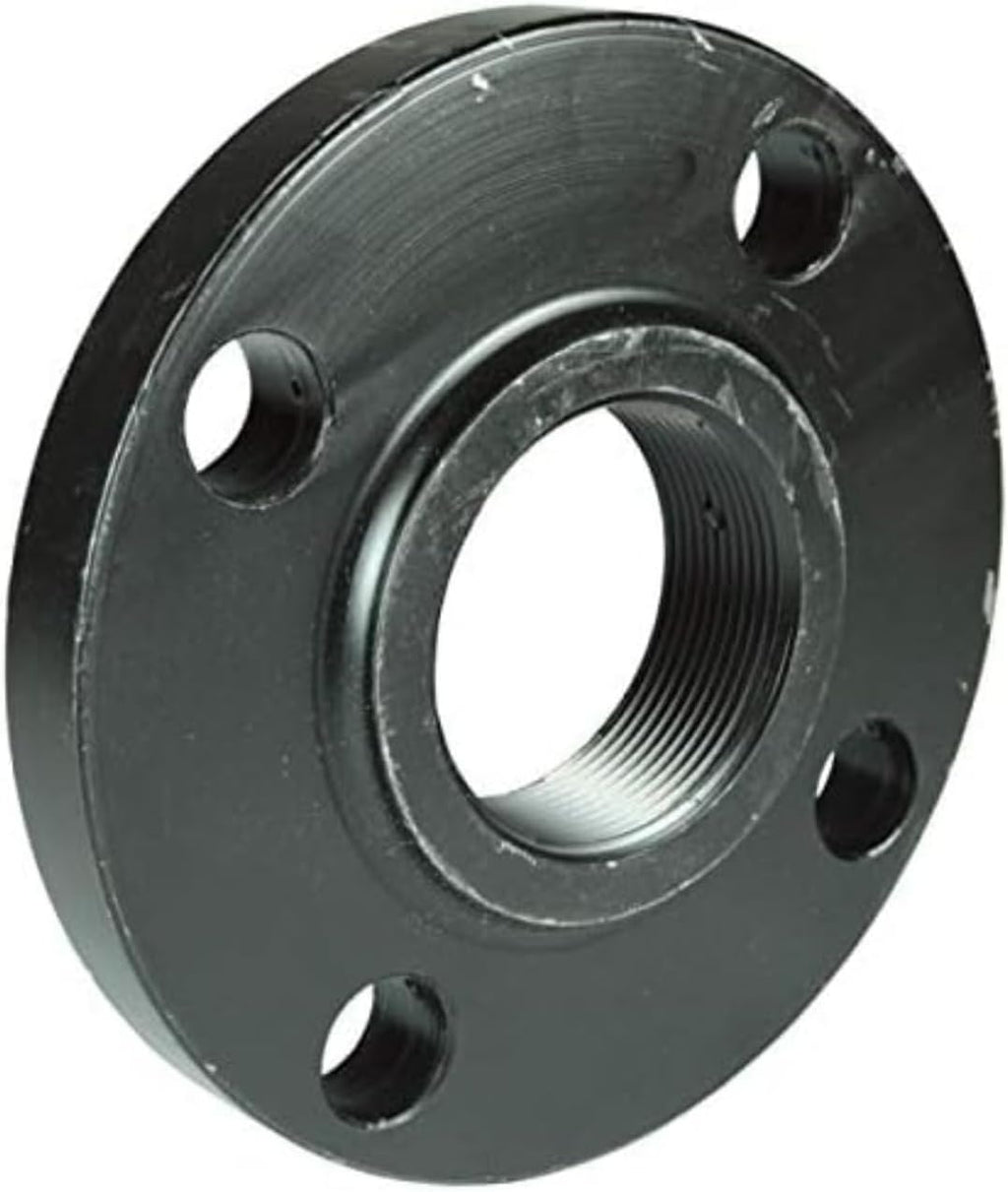 Industrial Threaded Pipe Flange, 3 Inch, 150 RF, Black