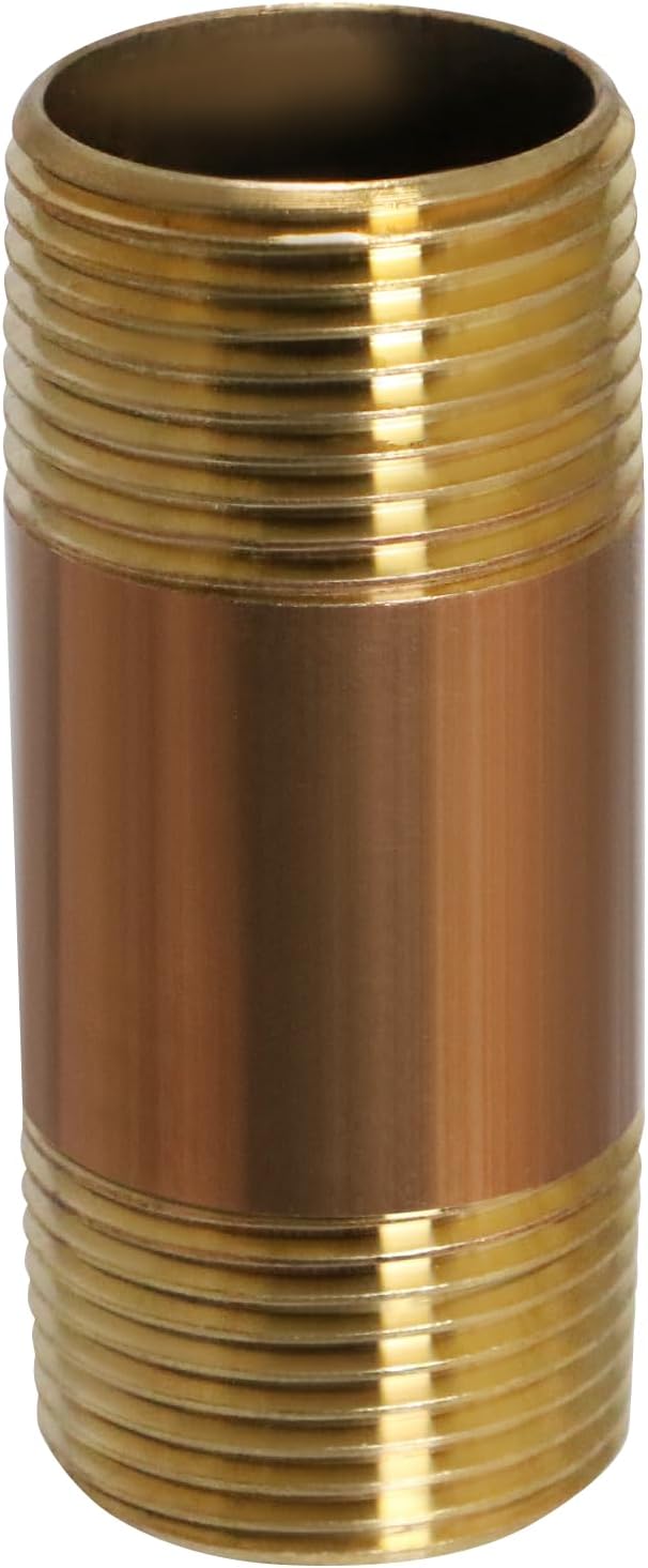 XFITTING Red Brass Nipple, 1 inch x 3 inch, Pack of 2