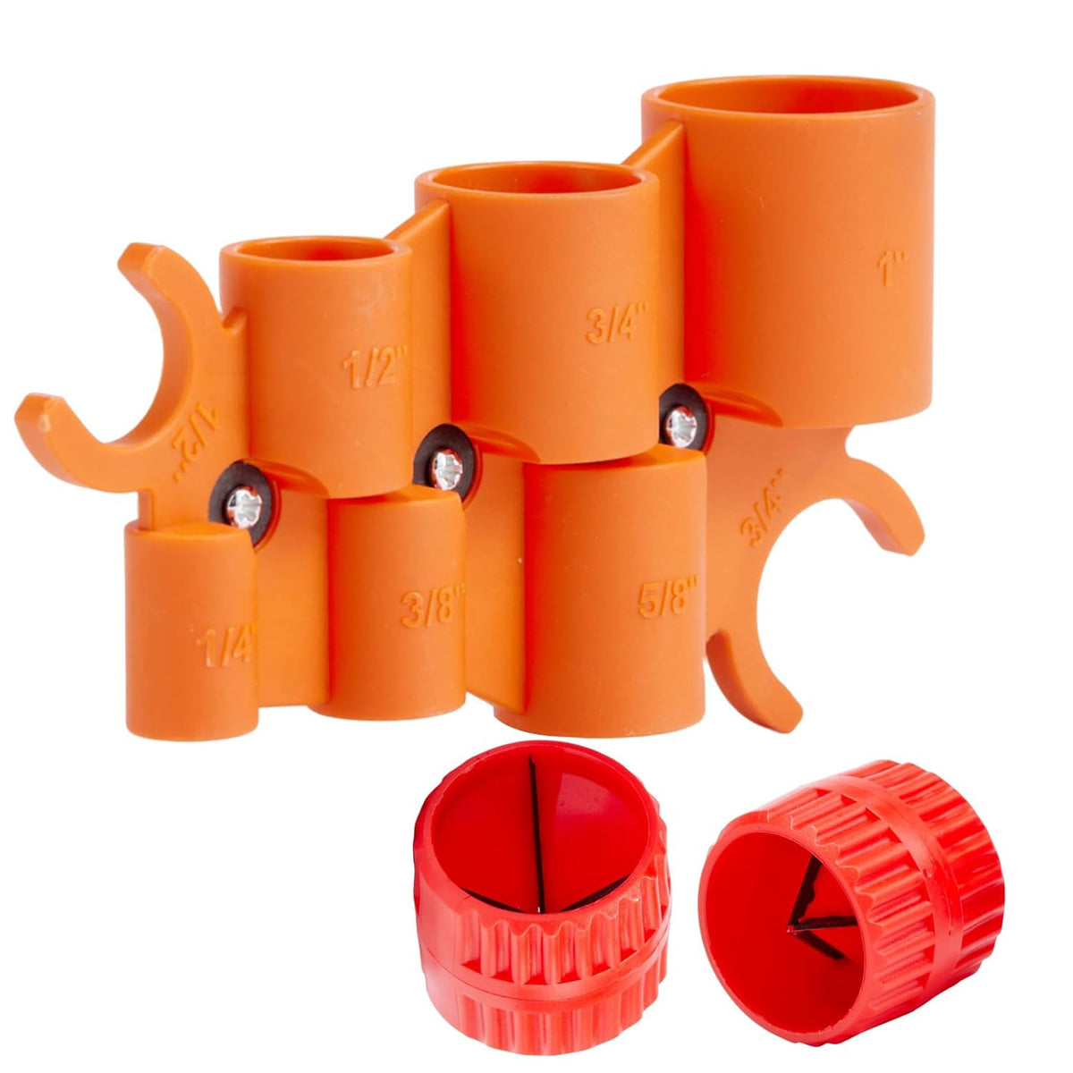 1/4'' - 1'' Depth Gauge with 2Pcs Pipe Deburring Tools Kit, 1/8'' to 1-5/8'' Inner Outer Reamer Pipe Tubing Chamfer