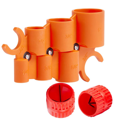 1/4'' - 1'' Depth Gauge with 2Pcs Pipe Deburring Tools Kit, 1/8'' to 1-5/8'' Inner Outer Reamer Pipe Tubing Chamfer