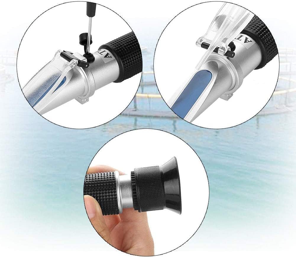 Salinity Refractometer for Seawater and Marine Fishkeeping Aquarium 0-100 PPT with Automatic Temperature Compensation