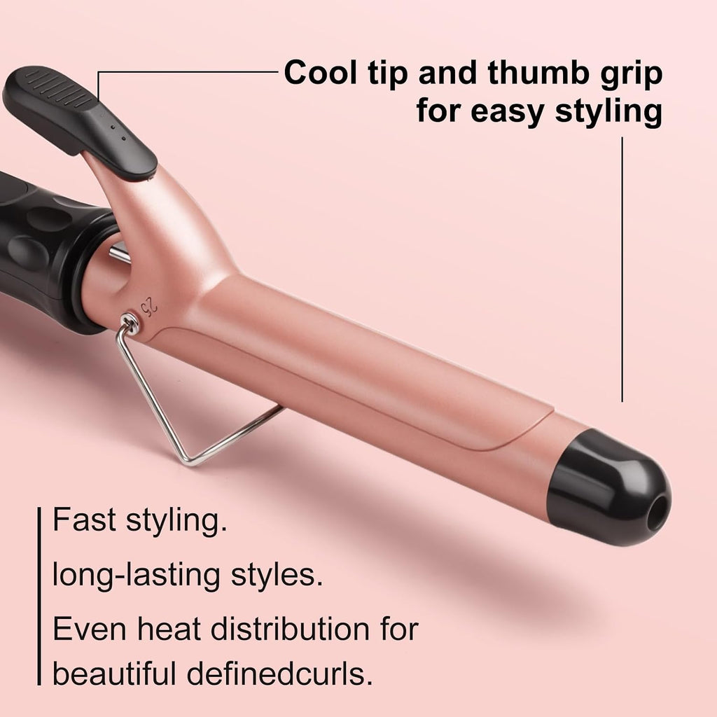 Hair Curling Iron Wand 1Inch for Classic Curls&Natural Waves | Professional Ceramic Hair Curler Wand, Adjustable