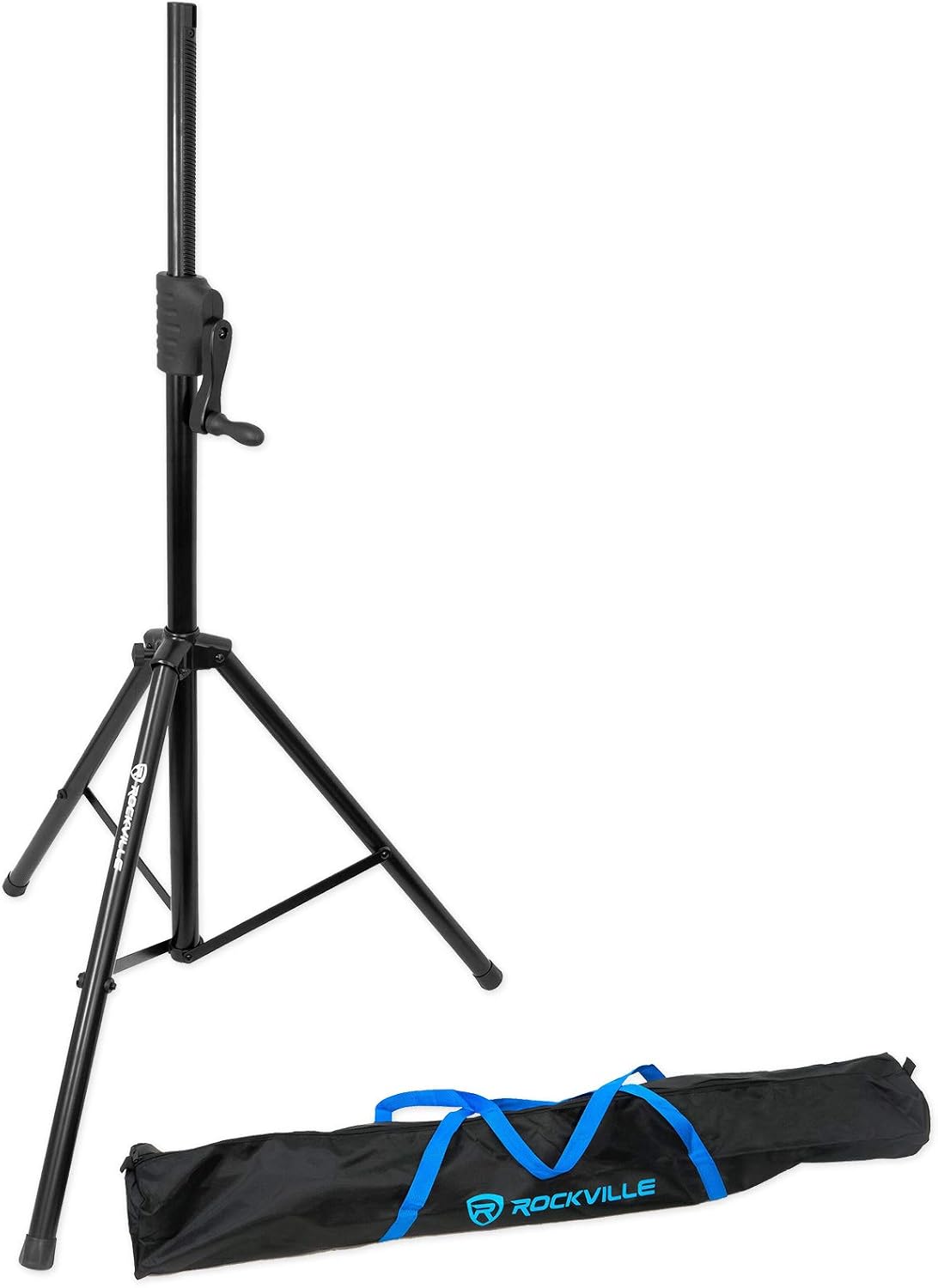 RVCS2 Heavy-Duty Tripod Crank-Up DJ PA Speaker Stand with Bag | 48-78" Adjustable Height, 100 lb Capacity, 39" Tripod