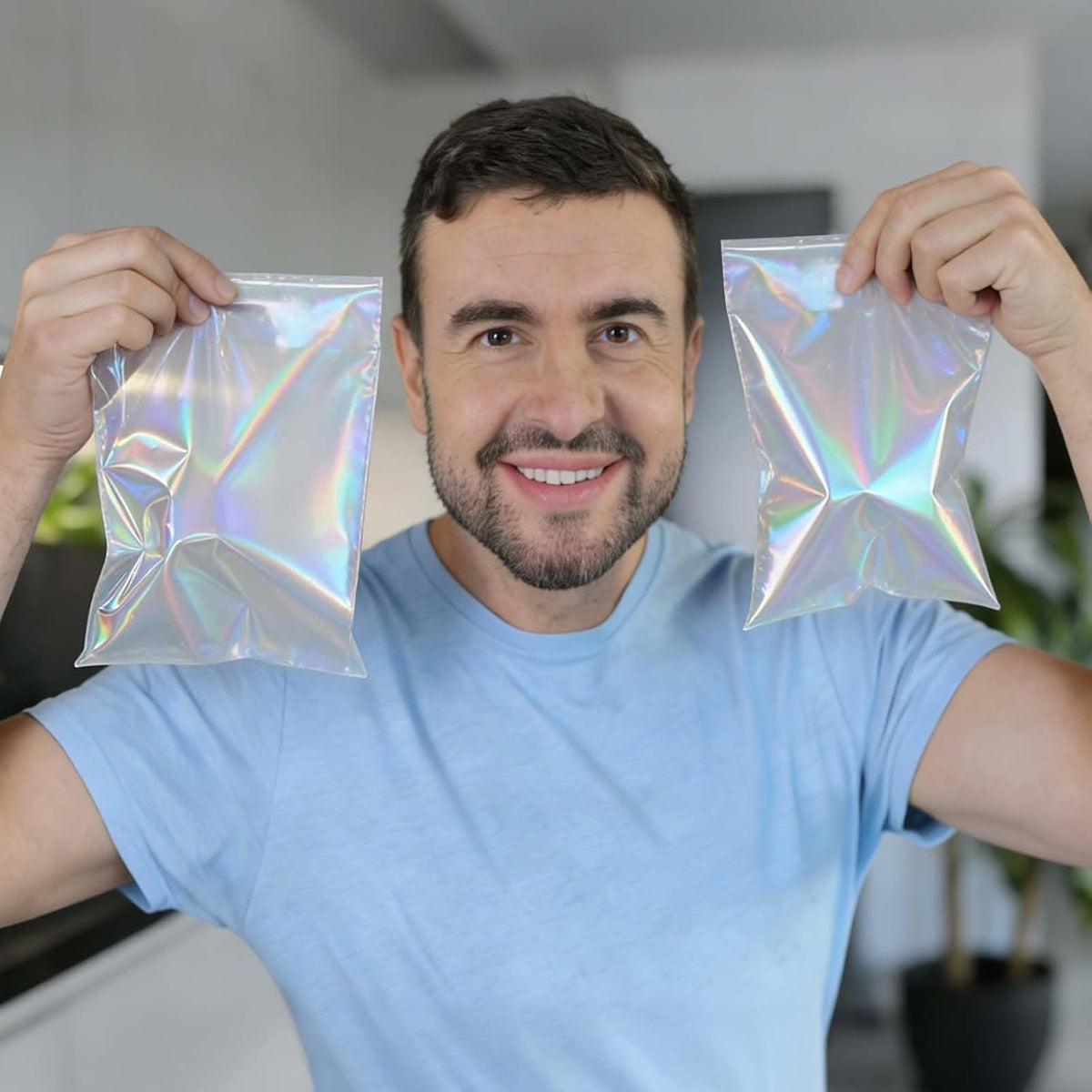 50Pcs Holographic Bags 9" x 5" Holographic Metallic Poly Mailers