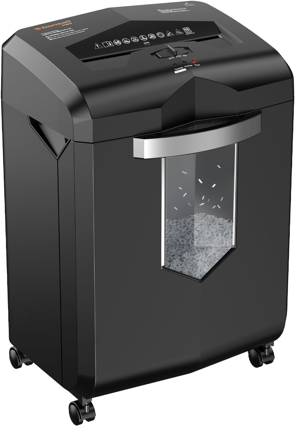 16-Sheet Micro-Cut 60-Min Run Paper Shredder Heavy Duty | Jam-Proof, P-4 Security Level, 62dB Ultra-quiet, 6-Gal Bin