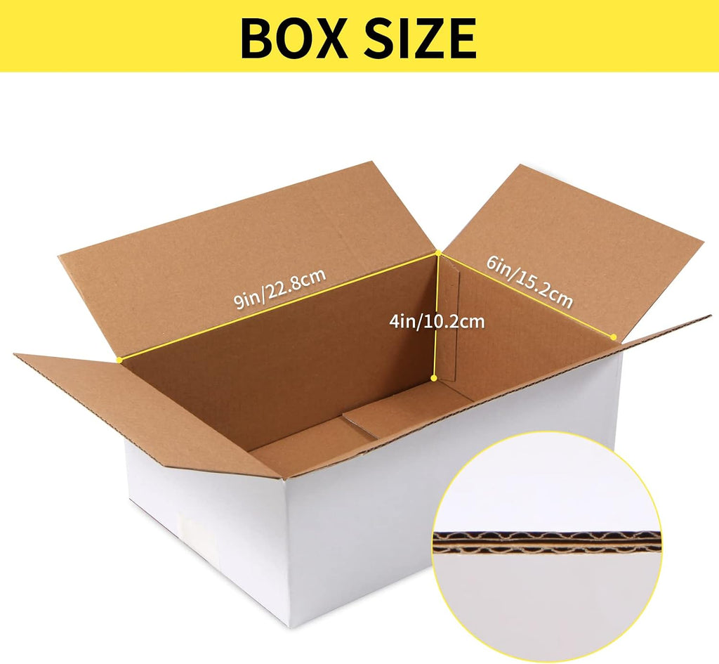 25 Packs 9x6x4 Small Cardboard Shipping Boxes for Mailing, Packing and Storing (9x6x4)