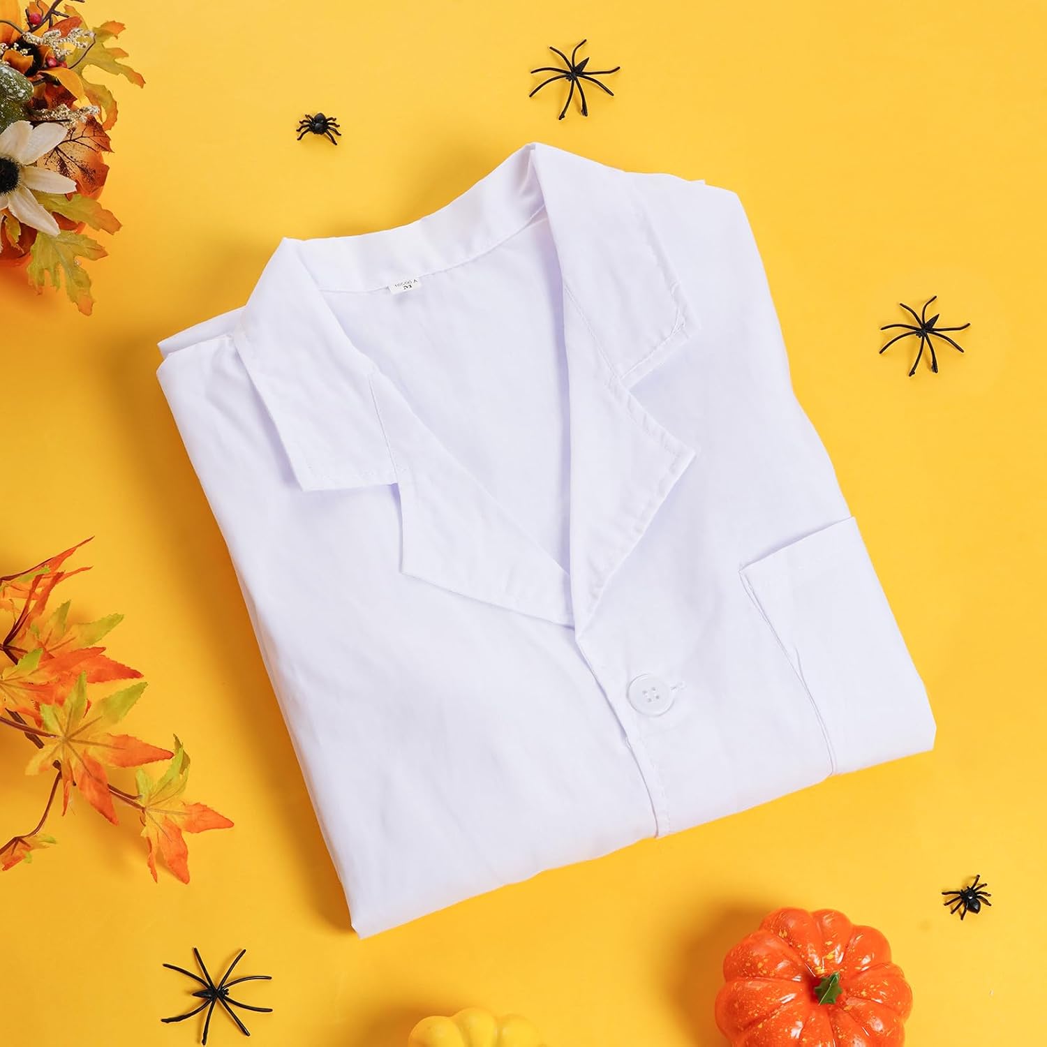 Scientist Doctor Costume Lab Coat Women Men Halloween White Long Sleeve Lab Coat Unisex Adult Nurse Costume Lab Coat