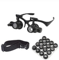 Watch Repair Magnifier Loupe Jeweler Magnifying Glasses Tool Set with LED Light with 8 Interchangeable Lens-2.5X 4X