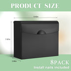 8 Pcs Sanitary Napkin Disposal Receptacle Wall Mount, Black