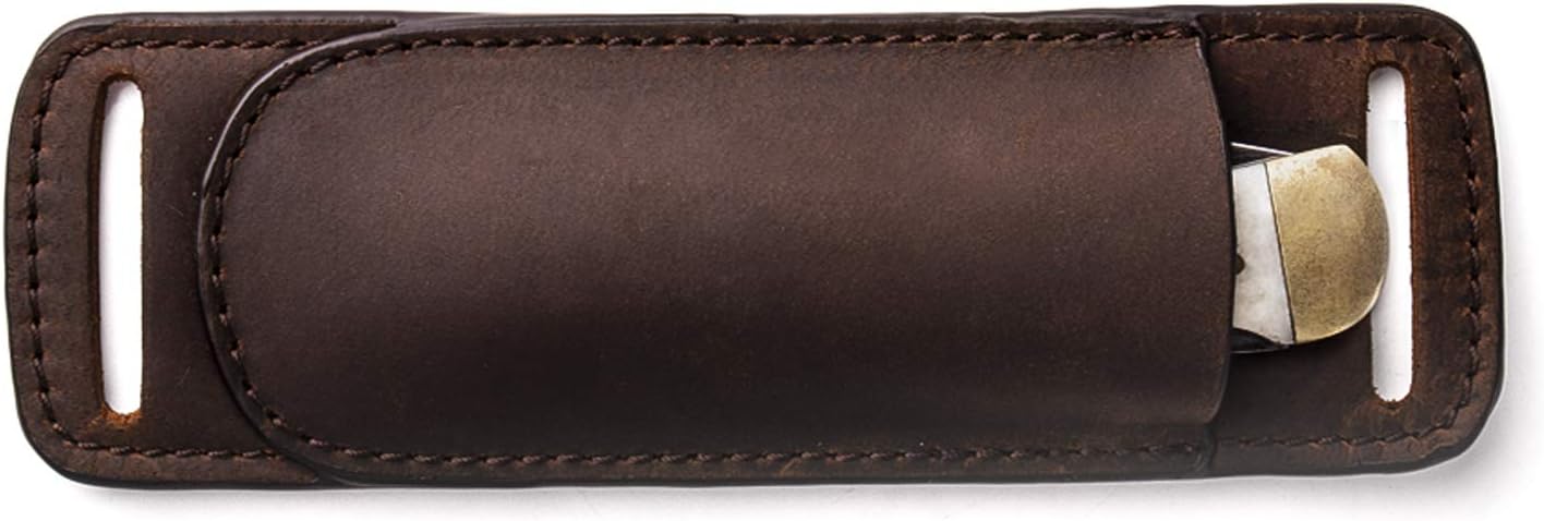 Leather Knife Sheaths for Belt, Knife Holster, Pocket Knife Sheath, EDC Leather Sheath for Folding Knife Carrier