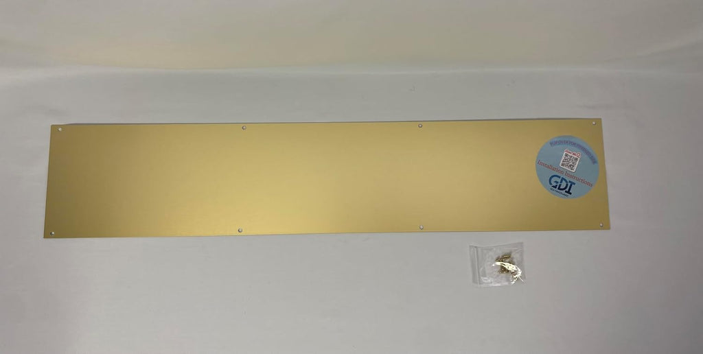 GDI Hardware - Metal Aluminum Kick Plate - 3/64-inch Thick - Choose The Height and Width for Your Door (Brass Tone