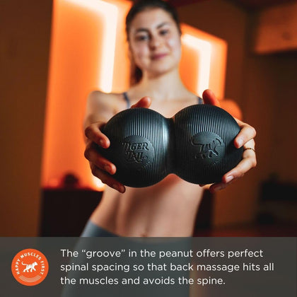 Tiger Ball Large 8-Inch Long by 4.4-Inch High Peanut Foam Roller Double Ball: Self-Help Body Massage Tool for Trigger