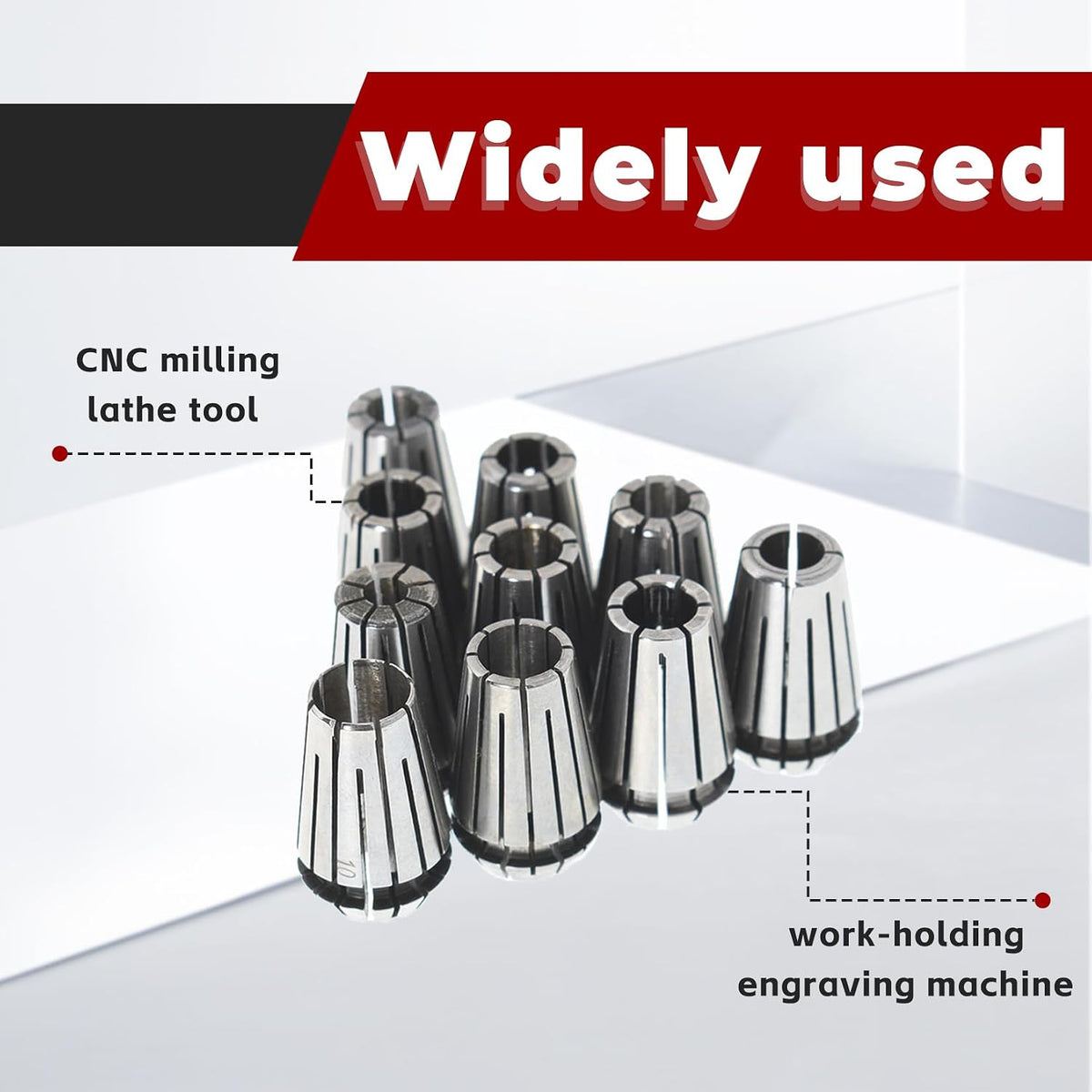 findmall 10Pcs ER16 Accuracy Spring Collet Set 1-10mm