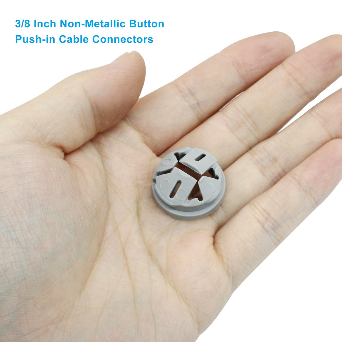 LifCratms 40 Pcs Non-Metallic Button Push-in Cable Connector, Gray