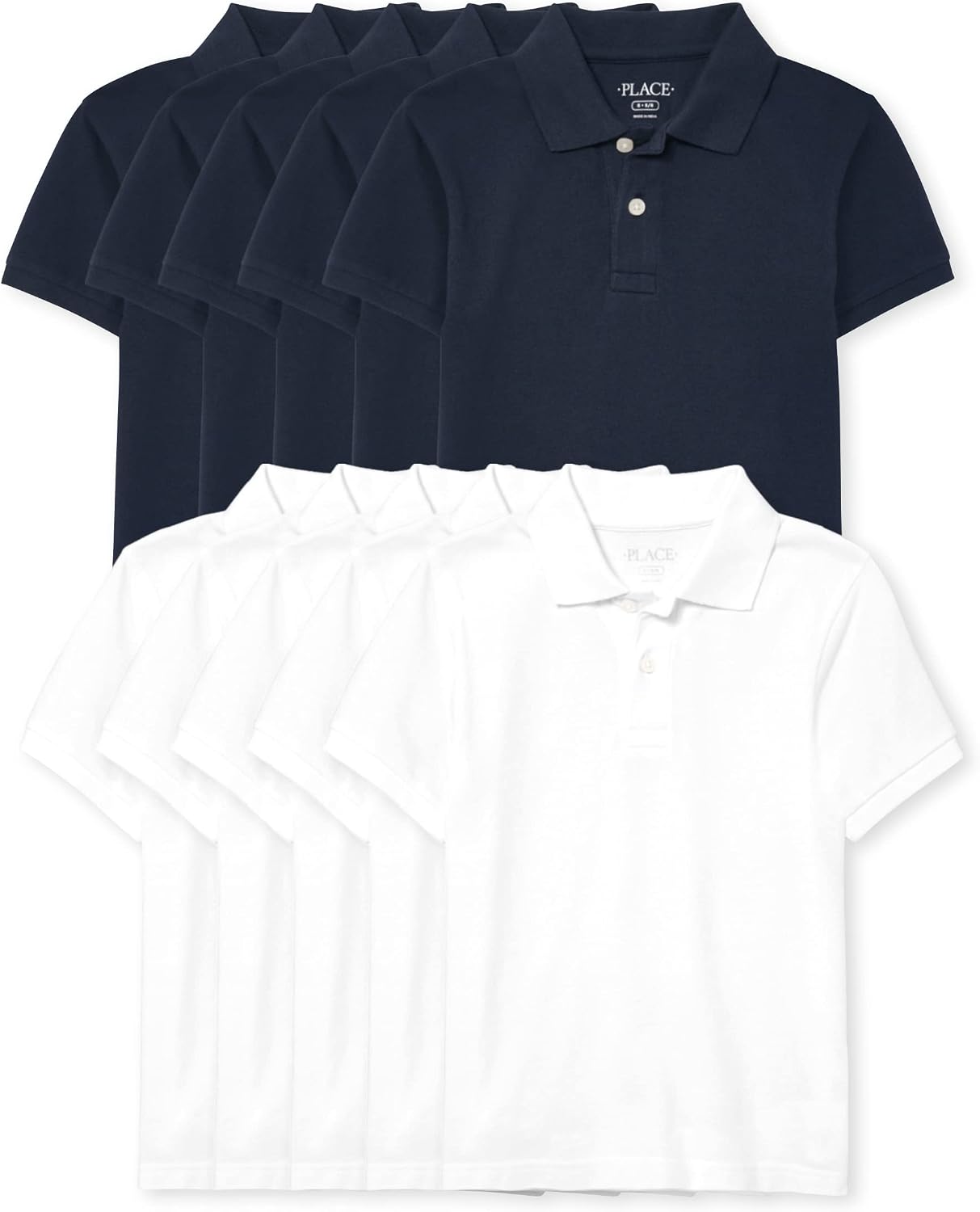 Boys' Short Sleeve Pique Polo, 10 Pack