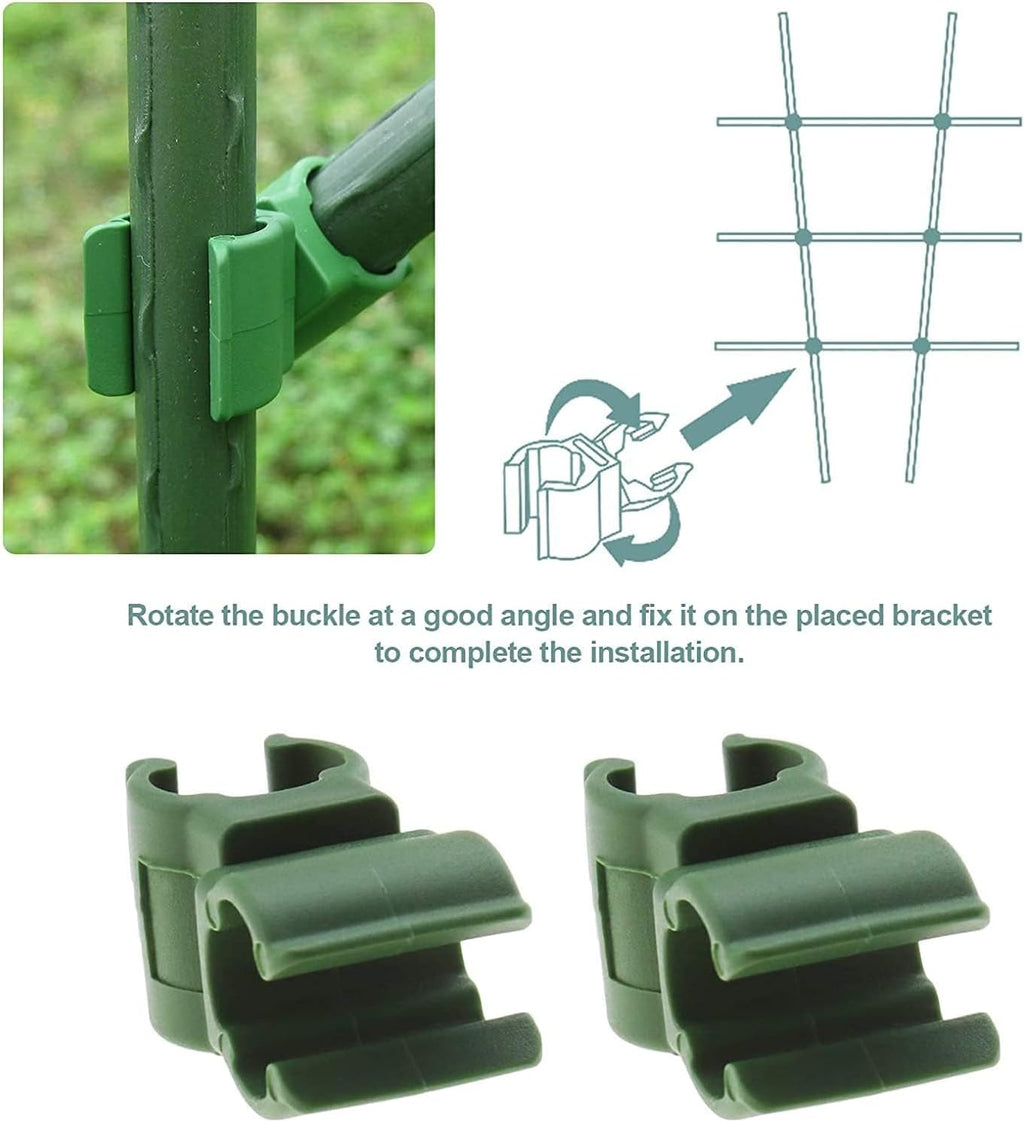 50X Plant Trellis Cane Connector, Climbing Rattan Stent Accessories Plant Connector Stake Clip for Garden Orchard