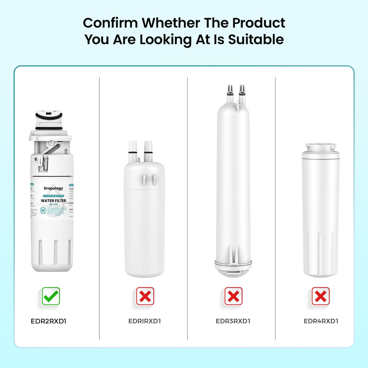 Water Filter Compatible with Whirlpool EDR2RXD1, W10413645A 1Pack