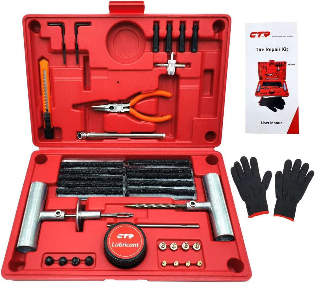 Heavy Duty Tire Plug Kit - 68pc Premium Flat Tire Repair Kit