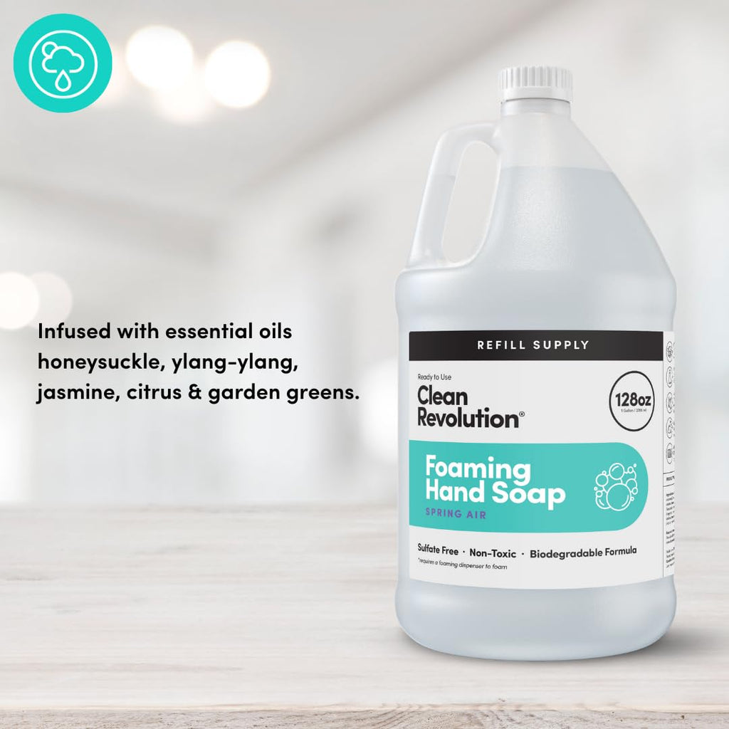 Foaming Hand Soap Refill with Real Essential Oils, Moisturizing Sulfate-Free Hand Soap, Ready-to-Use Foam Soap Refill