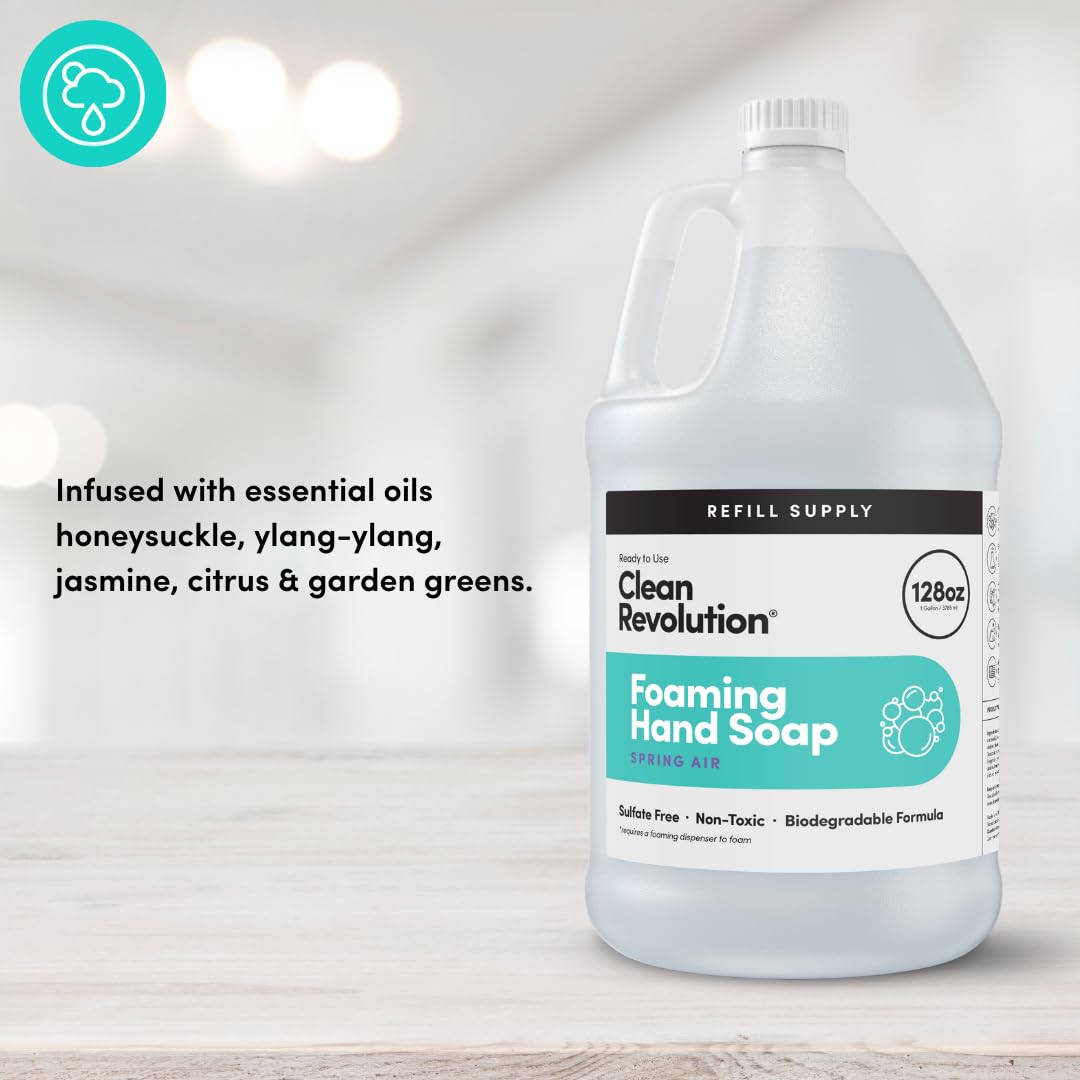 Foaming Hand Soap Refill with Real Essential Oils, Moisturizing Sulfate-Free Hand Soap, Ready-to-Use Foam Soap Refill
