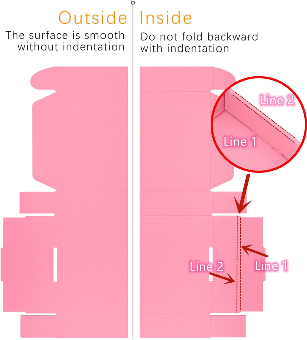 10x8x3 Shipping Boxes Pink Mailer Corrugated Cardboard Box Set of 25