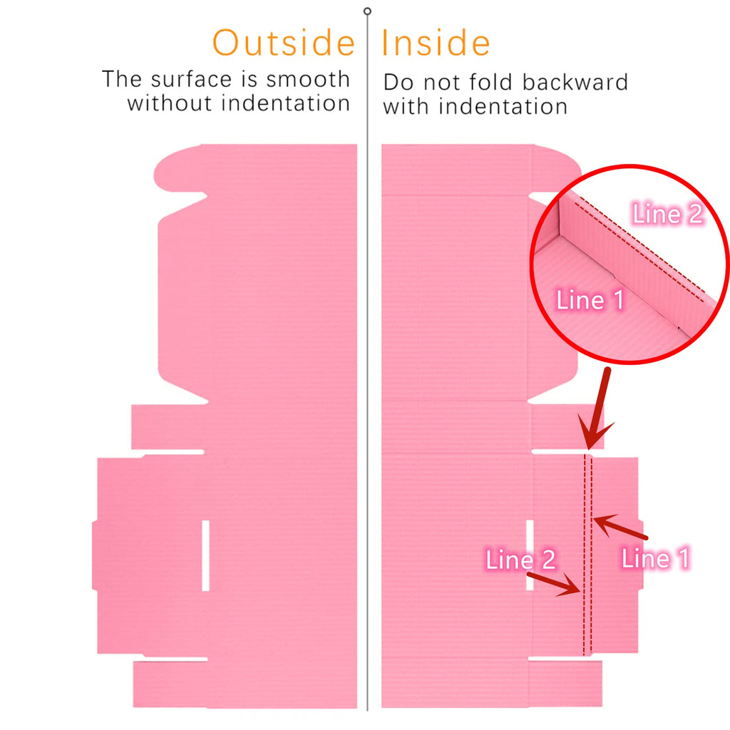 4x3x2 Shipping Boxes Set of 50, Pink Mailer Corrugated Cardboard Box