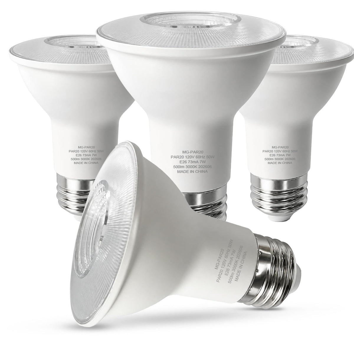 PAR20 LED Flood Light Bulbs Indoor, E26, 50W Equivalent, 3000K Soft White