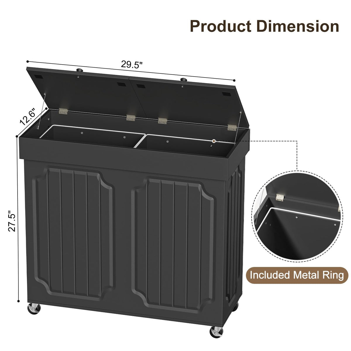 Dog Proof Kitchen Trash Can, Double 13 Gallon Garbage Can with Lids