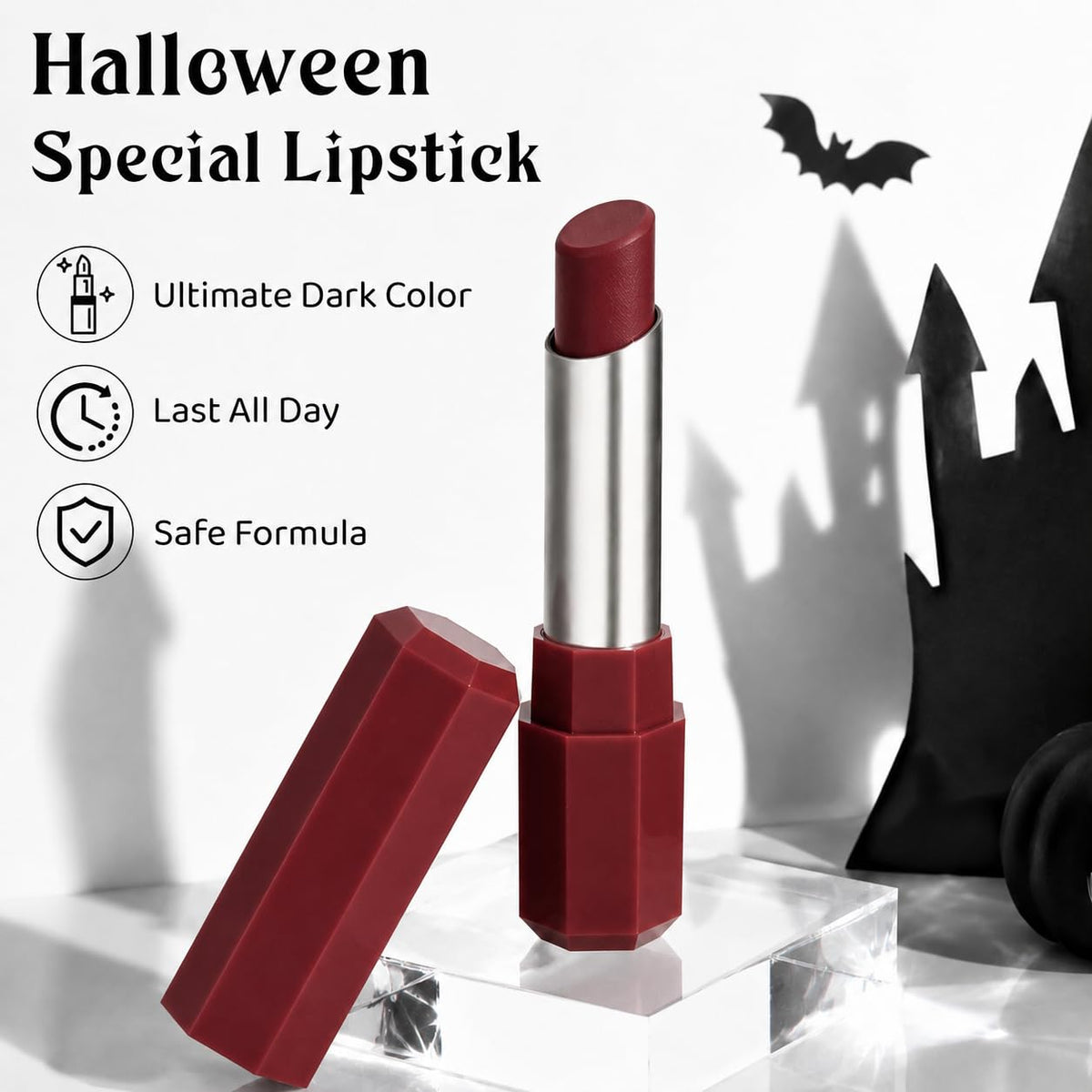 Halloween Bright Red Lipstick,Cream Matte Lipstick Face Paint Stick