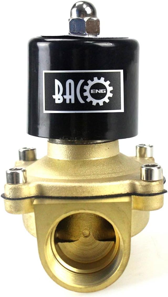 BACOENG Brass Electric Solenoid Valve 1" AC110V (NPT, Normally Closed)