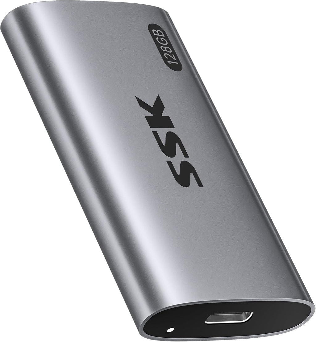 128GB SSD External Hard Drive, Portable SSD Up to 550MB/s Fast Solid State Drives, External Drive USB 3.2 Gen2 for
