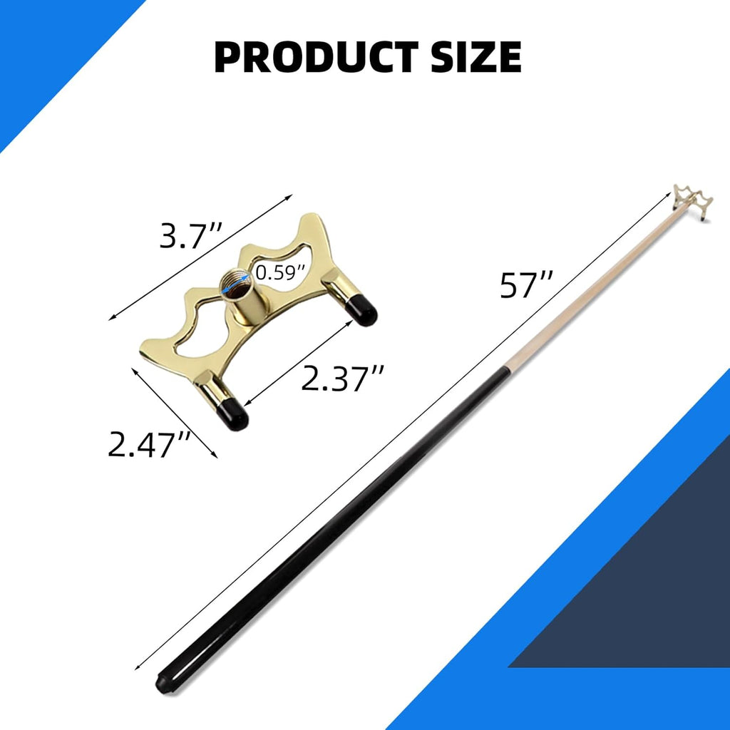 GSE Portable Billiard Bridge Head, Pool Cue Stick with Screw-on Bridge Head | Portable Bridge Cue Rest, Pool Bridge