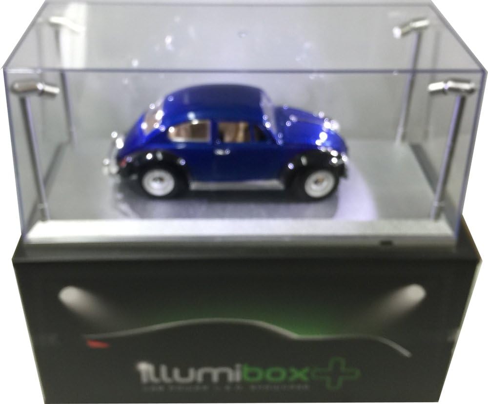 Silver Collectible Display Show Case Illumicase+ with LED Lights for 1/64 1/43 1/32 1/24 1/18 Scale Models