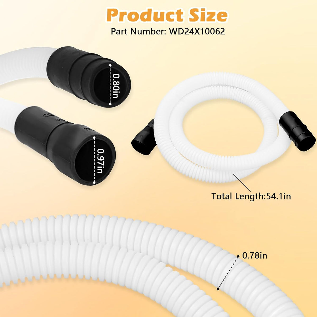 4.5Ft WD24X10062 WD24X24650 Dishwasher Drain Hose Replacement for GE