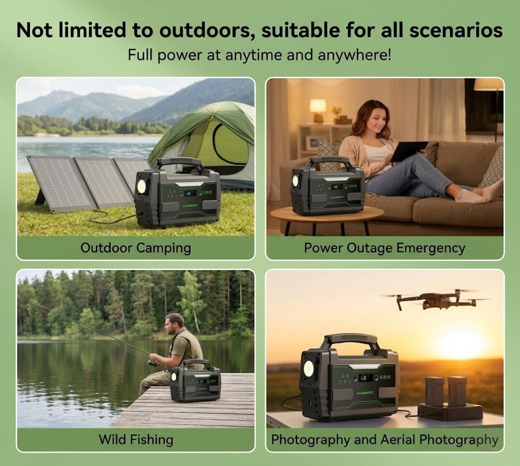 Solar Powered Generator 155Wh, 100W with Solar Panel Kit 30W | Solar Generator 150W Surge Power Station with 2x 100W