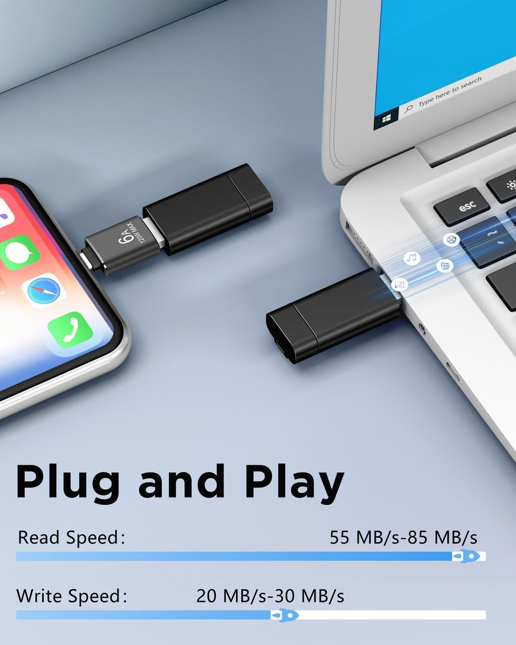 USB Flash Drive 16GB 5 Pack TEWENE USB 3.0 Thumb Drive &2PCS USBC Adapter | Clip Retractable Zip Drive USB Memory