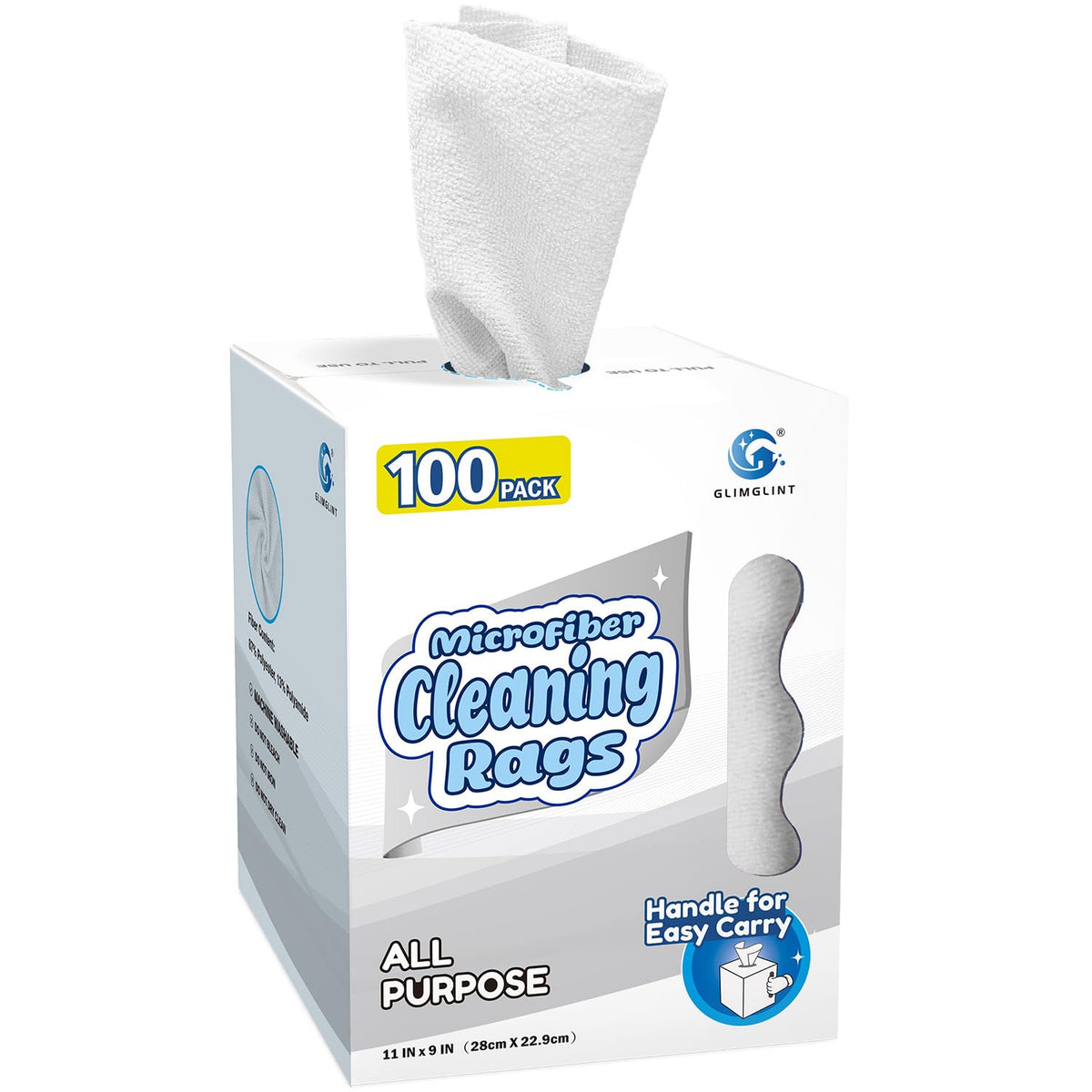 Microfiber Cleaning Cloth 100 Pack, Reusable Paper Towels 11 x 9