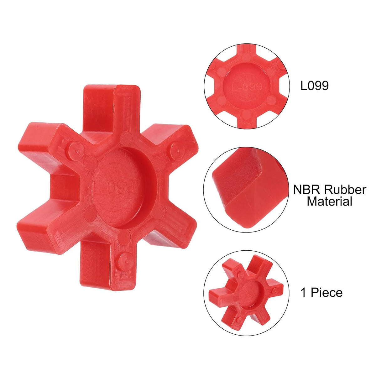 uxcell L099/L100 Jaw Coupling Insert, Urethane Flexible Solid Type Jaw Coupling Center Insert for L Jaw Coupling L-Jaw Coupler Set, Red