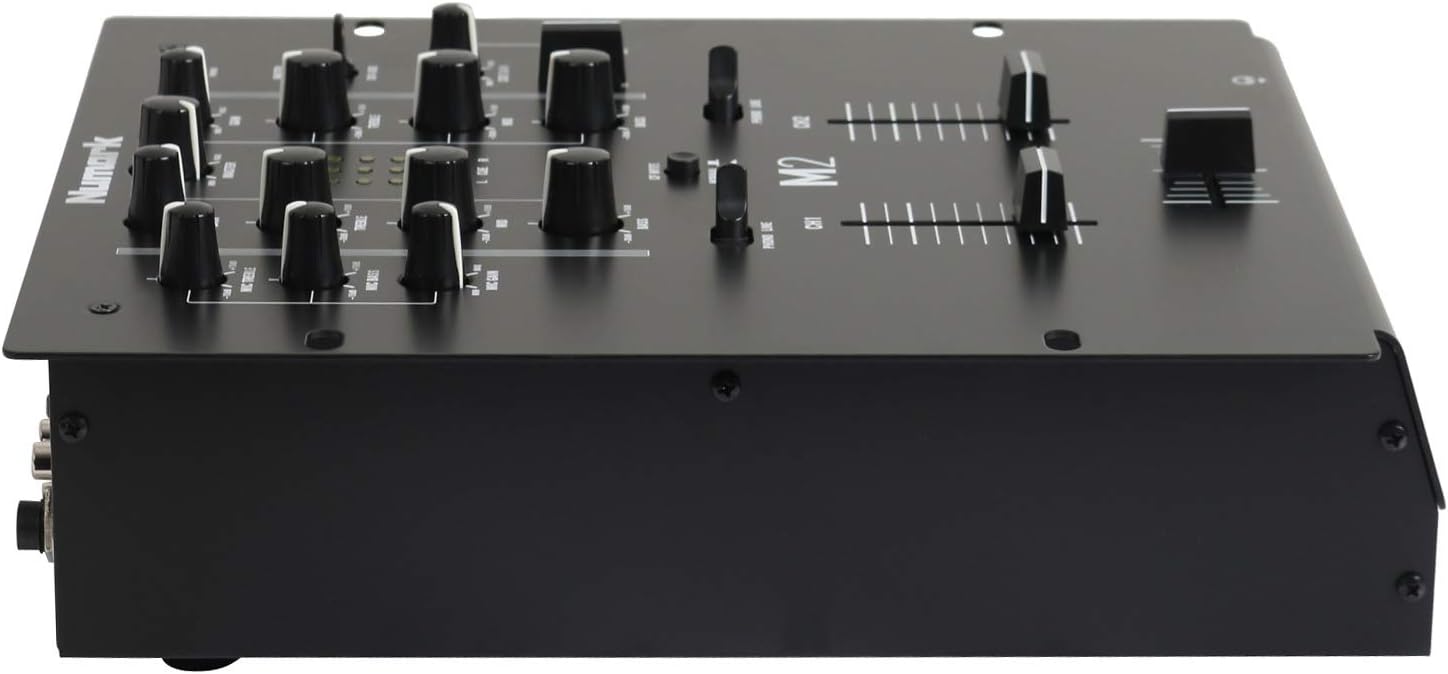 M2 2-Channel Scratch DJ Mixer | Rack-Mountable Scratch Mixer, 3-Band EQ, Mic Input, Replacable Slope-Adjustable
