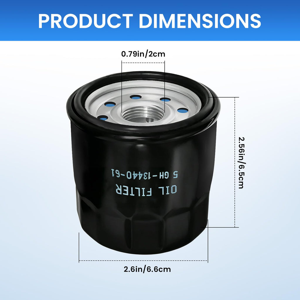 4 Pack 5GH-13440-61-00 Oil Filter Compatible with Yamaha, Replaces 5GH-13440-80-00, 5GH-13440-90-00, 5GH-13440-60-00, 5GH-13440-50-00, for Yamaha F15 F25 F50 F60 F70 Outboard