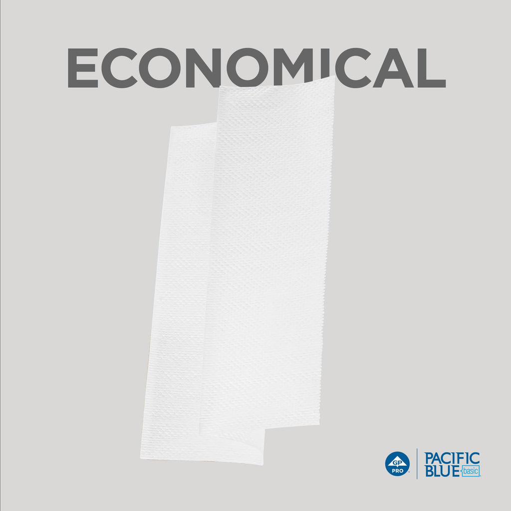 Pacific Blue Basic Recycled Multifold Paper Towels (Previously Branded Envision) by GP PRO (Georgia-Pacific), White