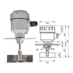 24V/110V/220V Rotary Paddle Level Switch, Durable Industrial Solids Paddle Switch, Reliable Point Level Sensor for Solids(Flange Tube Type,24VDC)