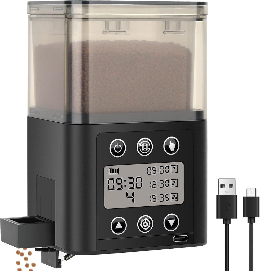 USB Automatic Fish Feeder for Aquarium, 320ML for 3~6 Months