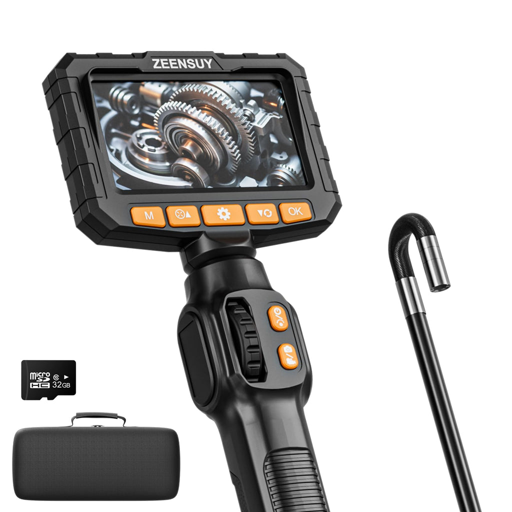 ZEENSUY 3.9mm Two-Way Articulating Borescope, Endoscope Camera with Light