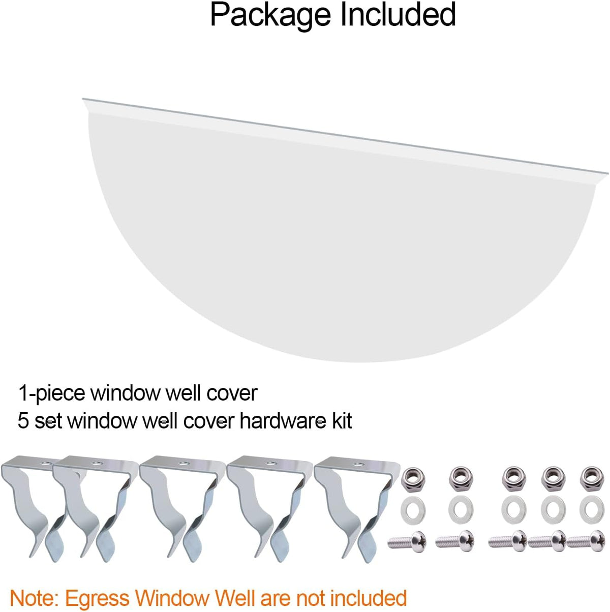 Polycarbonate Window Well Covers Outside, Basement Window Well Cover, Heavy Duty Clear Plastic Window Guard, UV