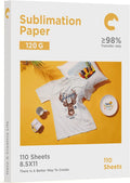 Sublimation Paper 8.5x11 Inch, Work with Sublimation Ink and E Sawgrass Inkjet Printers for Mugs T-Shirts Light