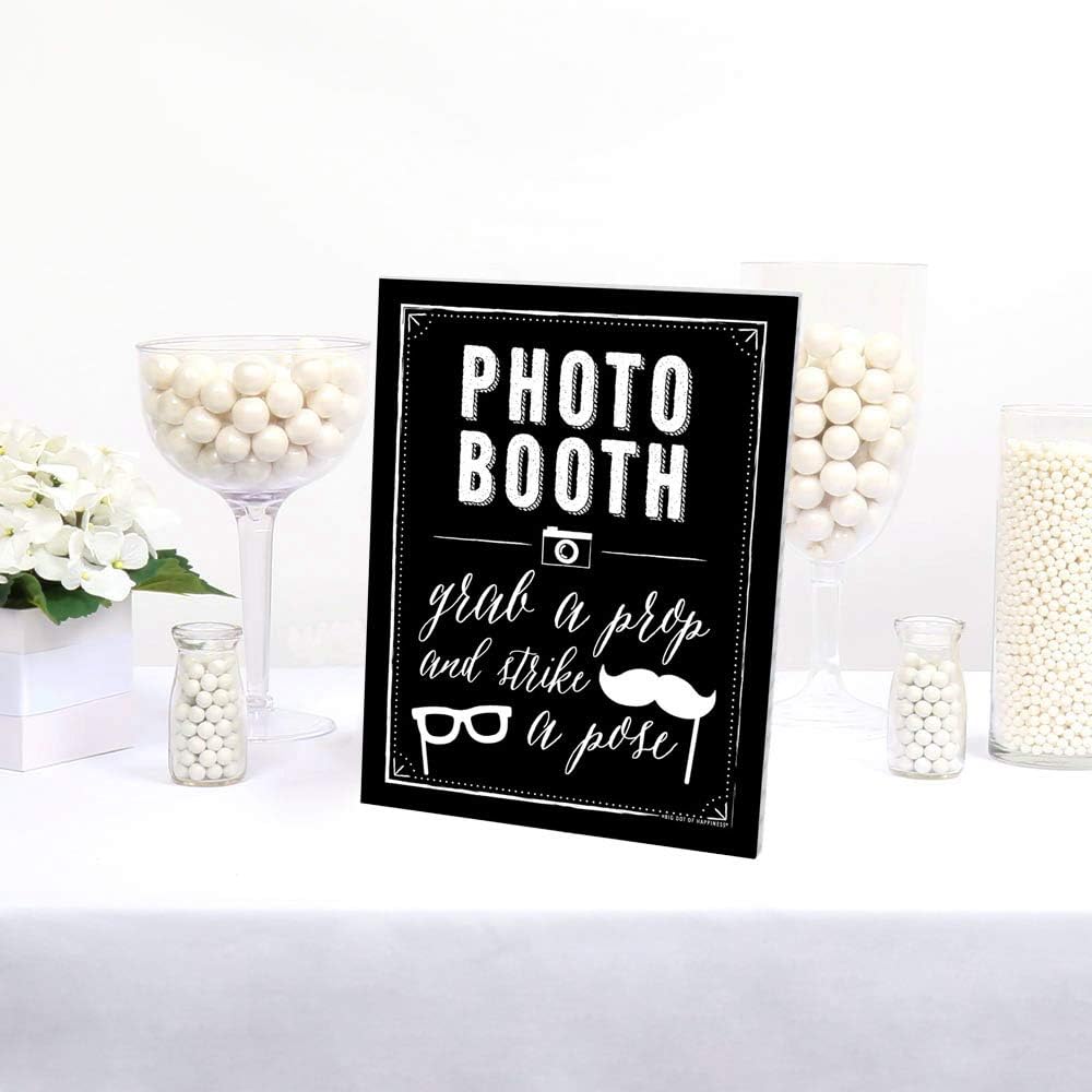 Photo Booth Sign with Stand – Festive & Durable Plastic Display – Indoor & Outdoor Party Decoration – 10.5” x 13.75”